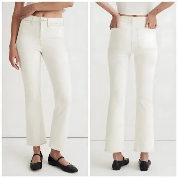 Madewell Mid-Rise Kick Out Stretch Denim Jeans in Ecru (27) - Picture 2 of 16